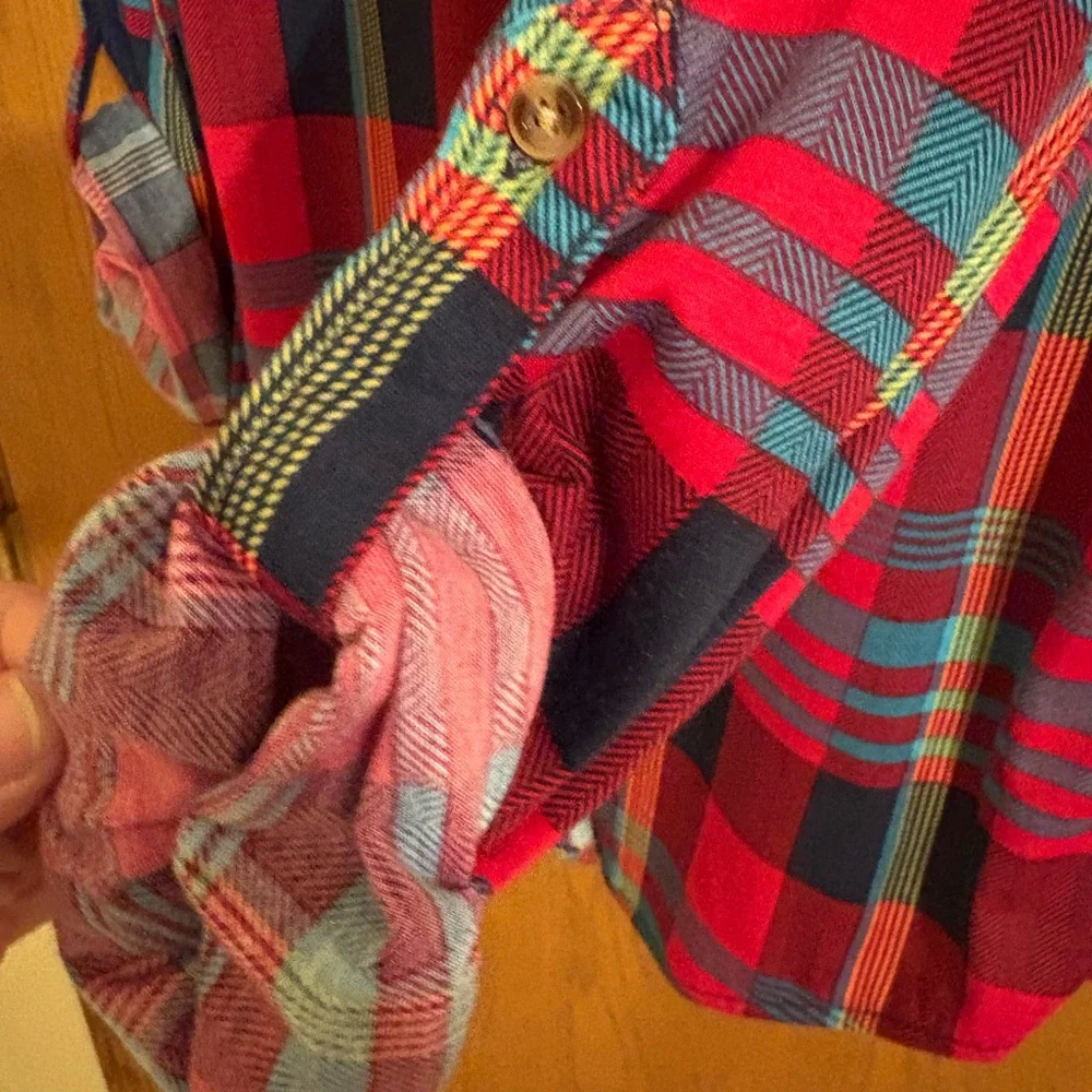 Red & Blue Plaid button up - Picture 5 of 5